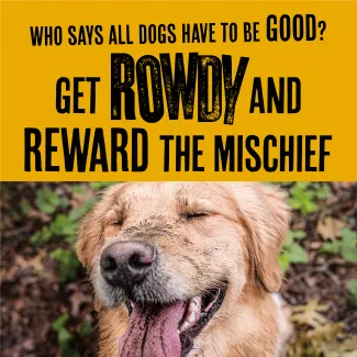 who says all dogs have to be good? Get rowdy and reward the mischief